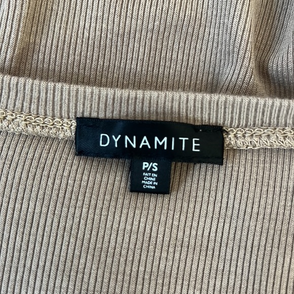 Dynamite Long Sleeve Ribbed Scoop Neck Tee - sz M - Picture 5 of 6